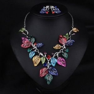 Fashion Rhinestone Necklace & Earrings Set